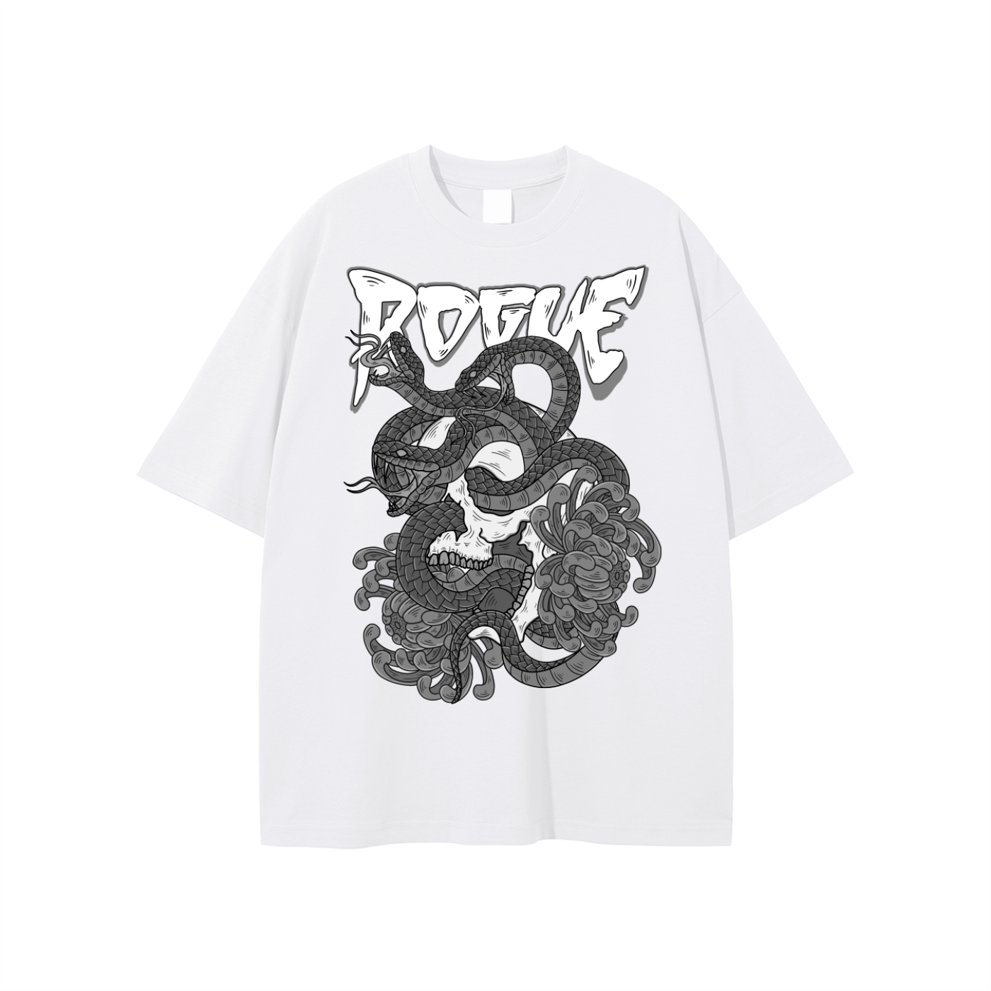 Oversized B&W Serpent Tee